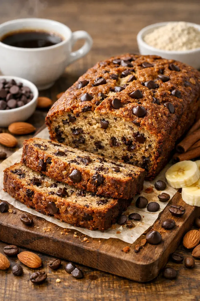 Coffee & Chocolate chip Almond flour Banana Bread 6.webp