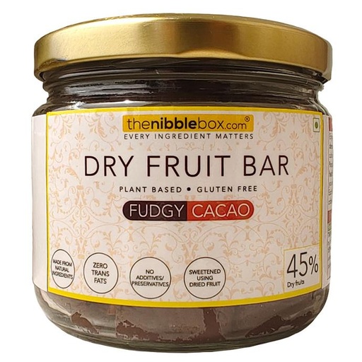 Fudgy - Cacao (Dry fruit bars/ Vegan mithai) (Jar (200g))