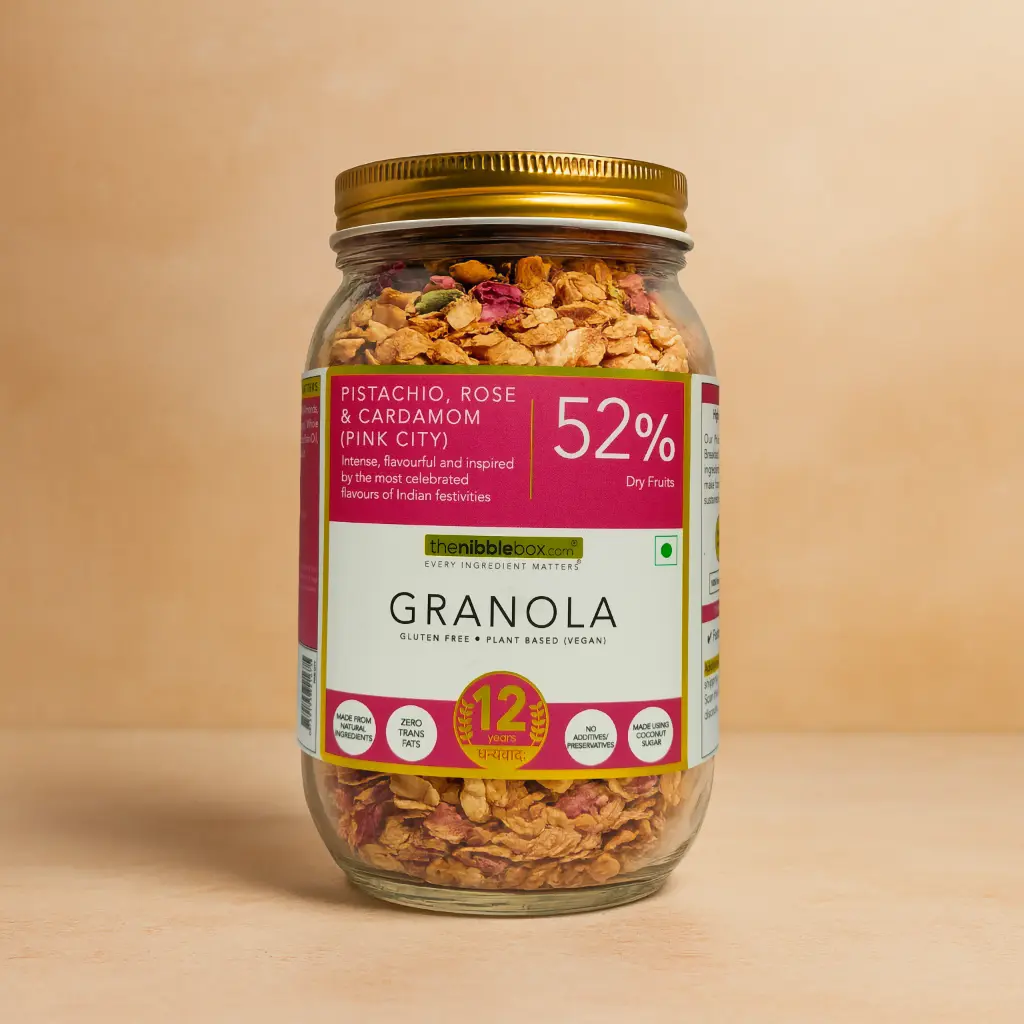 Pistachio, Rose & Cardamom Pink City Granola (Jar (500g))